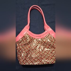 Vera Bradley Pink and Brown Patterned Shoulder Bag